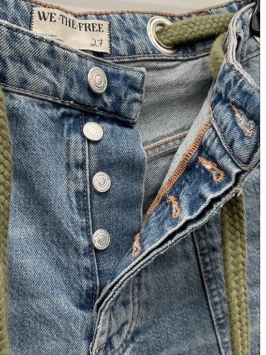 Free People We The Free Moxie Low Slung Pull-On Barrel Jeans Sz 27 - Picture 7 of 8